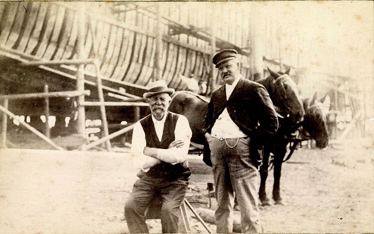 David Clark (seated) & Capt. William Gould