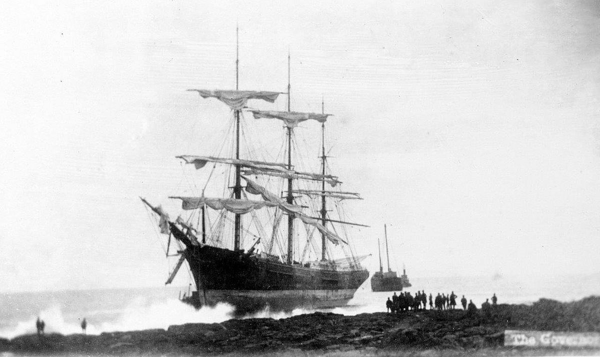 The Governor Robie Aground off Timber Point, 1889