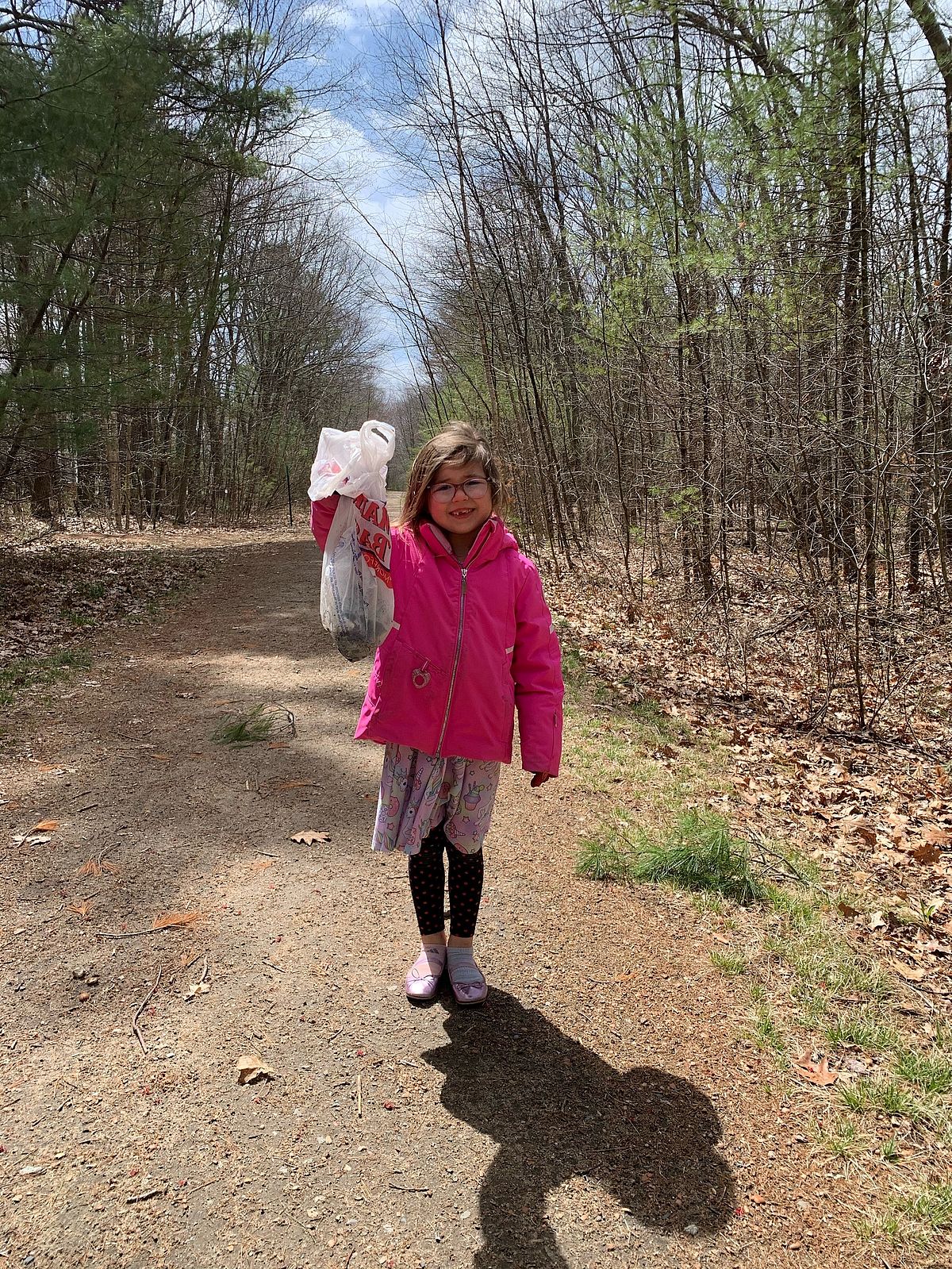 Acadia Benham showing off her haul.