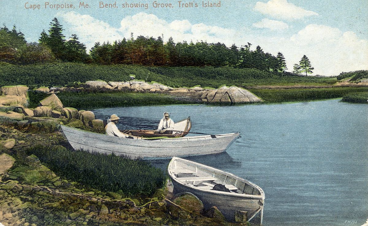 Luman Fletcher & Ivory Cluff on Trott’s Island in this Post Card