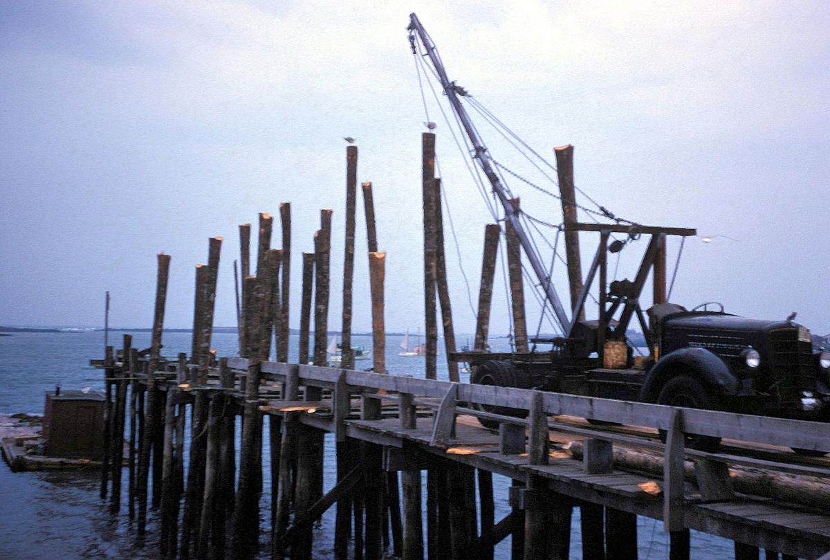 Repair Work at Cape Porpoise Pier, 1955