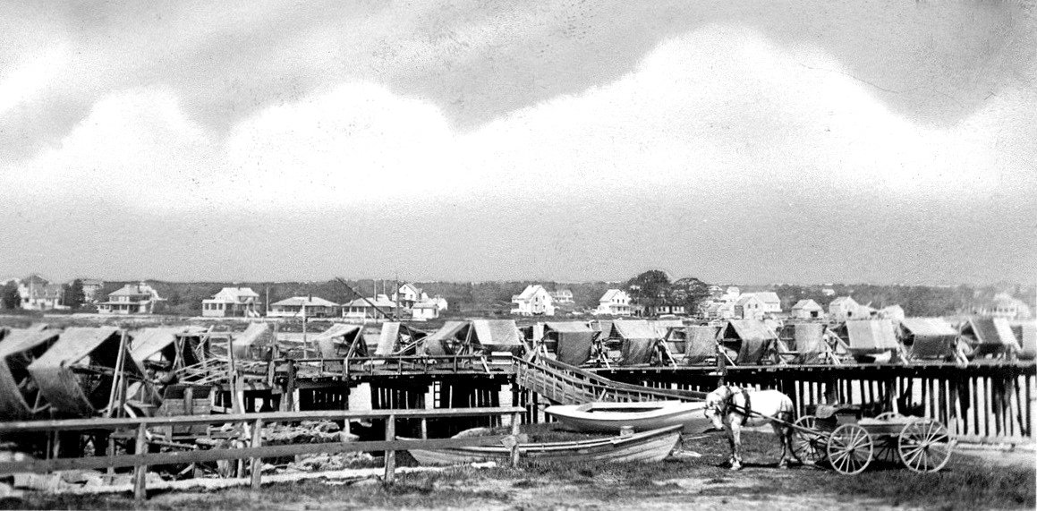 Net Drying on Cape Porpoise Pier, Early 1918